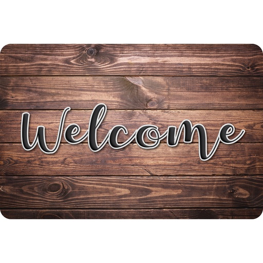 [91548 ASH] Rustic Wood Welcome Mat 15.5" x 23.5"