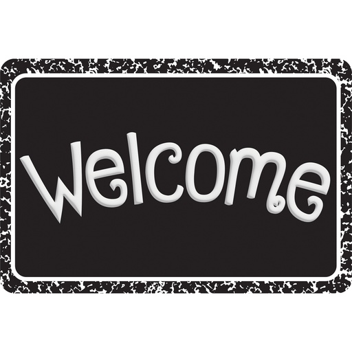 [91551 ASH] Black Composition Welcome Mat 15.5" x 23.5"