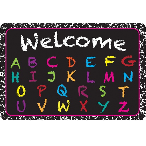 [91560 ASH] Chalk Alphabet Welcome Mat 15.5" x 23.5"