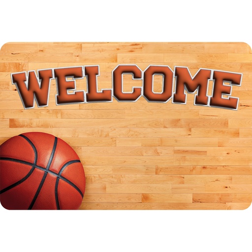 [91585 ASH] Basketball Welcome Mat 15.5" x 23.5"