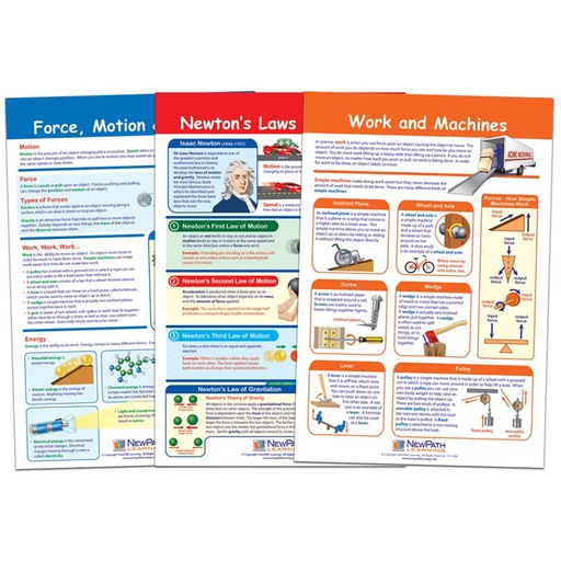 [943504 NP] Force & Motion Bulletin Board Charts Set of 3