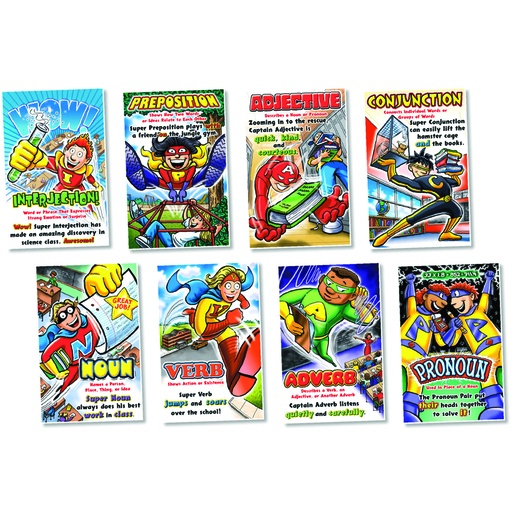 [3021 NS] Parts of Speech Superheroes Bulletin Board Set