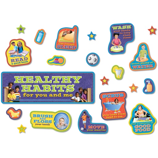 [3036 NS] Healthy Habits Bulletin Board Set