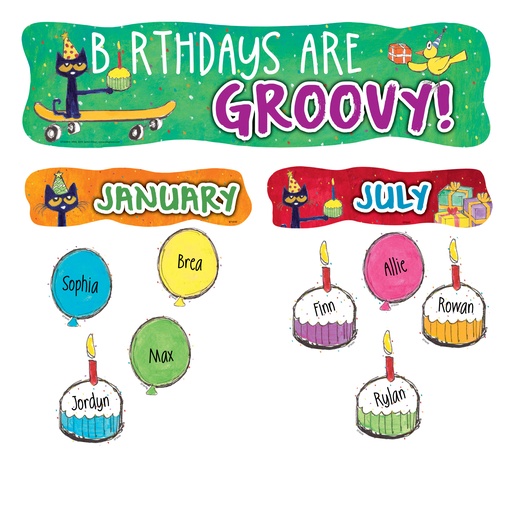 [3649 EP] Pete the Cat Happy Birthday Mini Bulletin Board Set