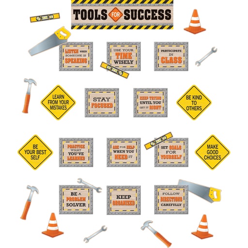 [8744 TCR] Under Construction Tools for Success Mini Bulletin Board Set