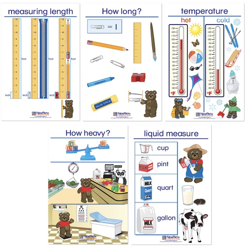 [930228 NP] Measurement Bulletin Board Chart Set of 5