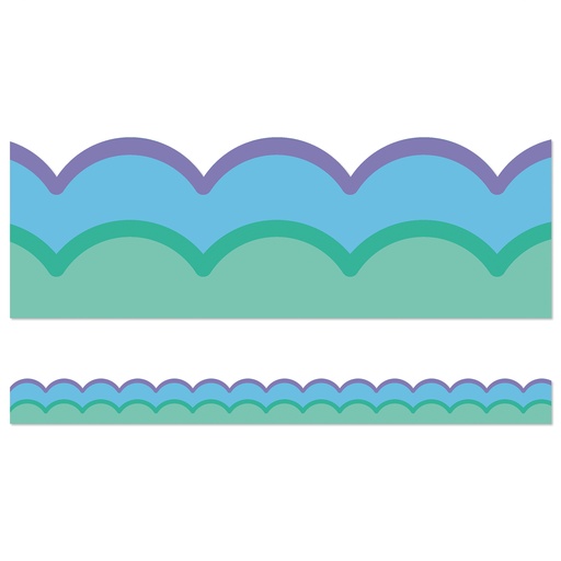 [108540 CD] Happily Ever Elementary Retro Remix Cool Waves Scalloped Bulletin Board Borders