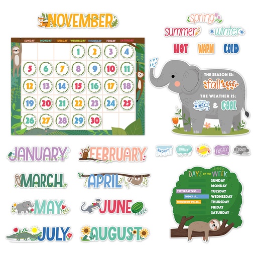 [10919 CTP] Jungle Friends Calendar Set Bulletin Board