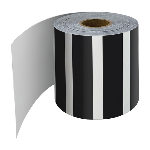 [108476 CD] Black and White Vertical Stripes Rolled Straight Border 65 Feet