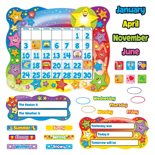 [8194 T] Star Calendar Bulletin Board Set