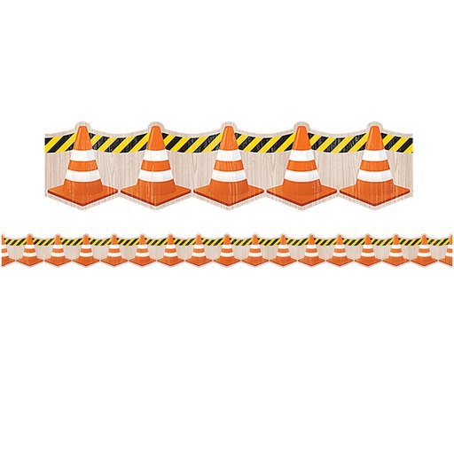 [8741 TCR] Under Construction Cones Die-Cut Border Trim