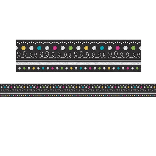 [8947 TCR] Chalkboard Brights Straight Rolled Border Trim