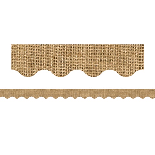 [8956 TCR] Burlap Design Scalloped Rolled Border Trim