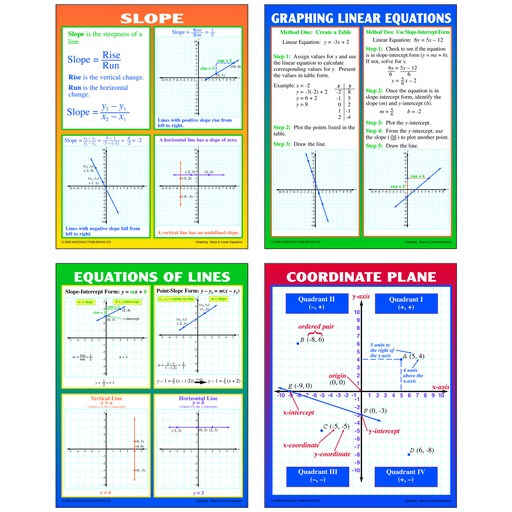 [P204 TCR] Graphing: Slope & Linear Equations Posters Set of 4