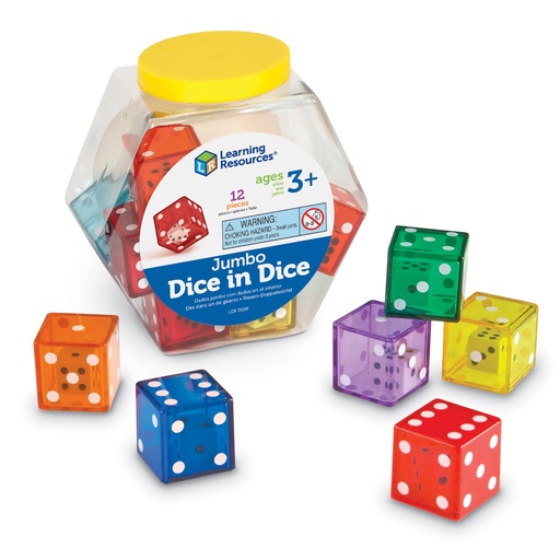 [7699 LER] Jumbo Dice in Dice Jumbo Size Set Pack of 12