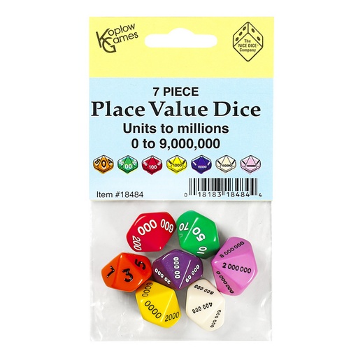 [18484 KOP] Place Value Dice Set of 7