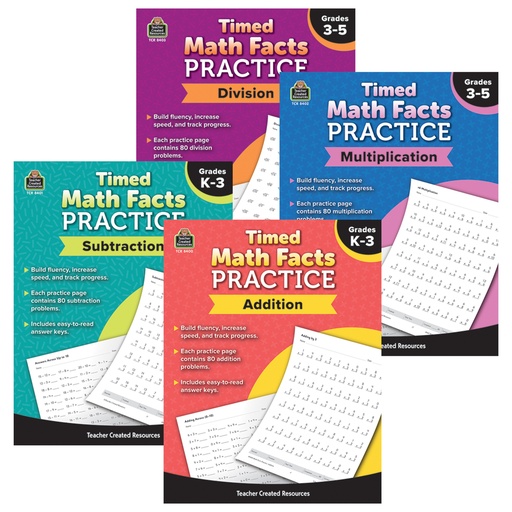 [TMFCKIT TCR] Timed Math Facts Practice: Addition, Subtraction, Multiplication & Division Set