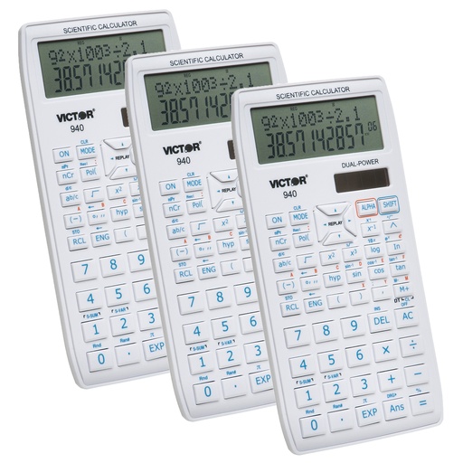 [940-3 OIC] Scientific Calculators with 2 Line Display Pack of 3