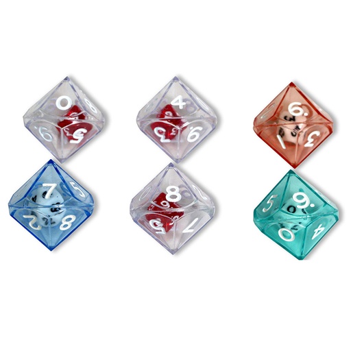 [12618 KOP] 10-Sided Double Dice Set of 6