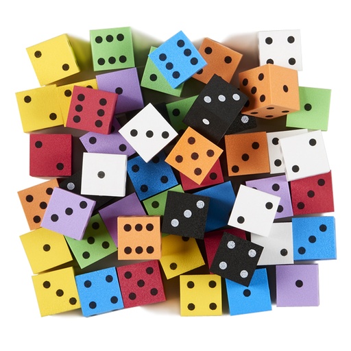 [18928 KOP] Assorted 1" Foam Spot Dice Bag of 50