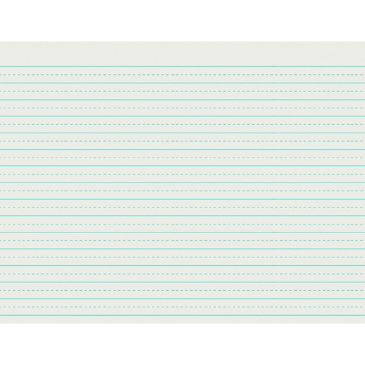 [2623 PAC] 11" x 8 1/2" Alternate Dotted 1/2" x 1/4" Ruled Long Newsprint Handwriting Paper 500 Sheets