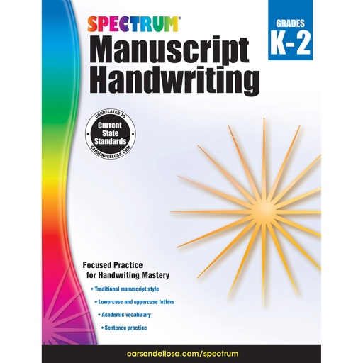 [704691 CD] Manuscript Handwriting Workbook Grade K-2