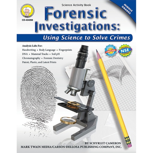 [404098 CD] Forensic Investigations Resource Book Grade 6-8