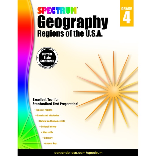 [704659 CD] Spectrum® Geography: Regions of the U.S.A. Grade 4