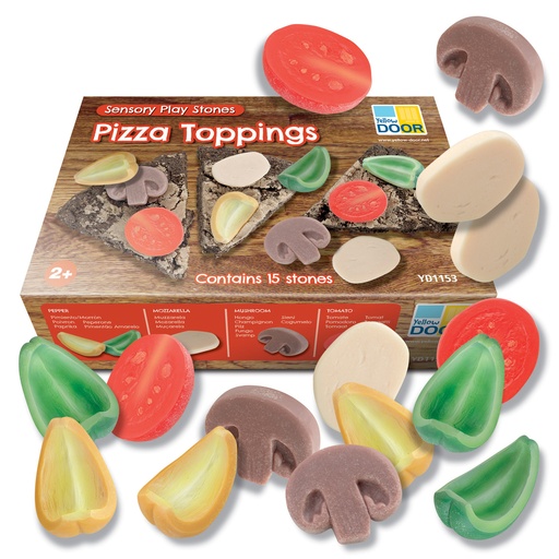 [1153 YD] Pizza Toppings Sensory Play Stones