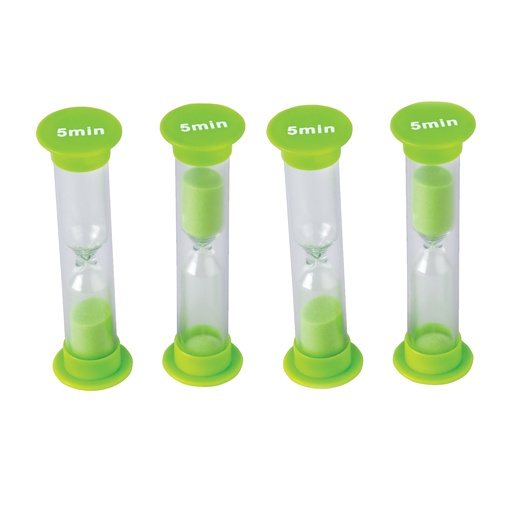 [20662 TCR] Green Small 5 Minute Sand Timers Pack of 4