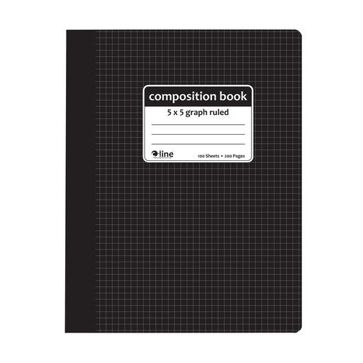 [22301 CL] Black 5 x 5 Graph Ruled Composition Notebook