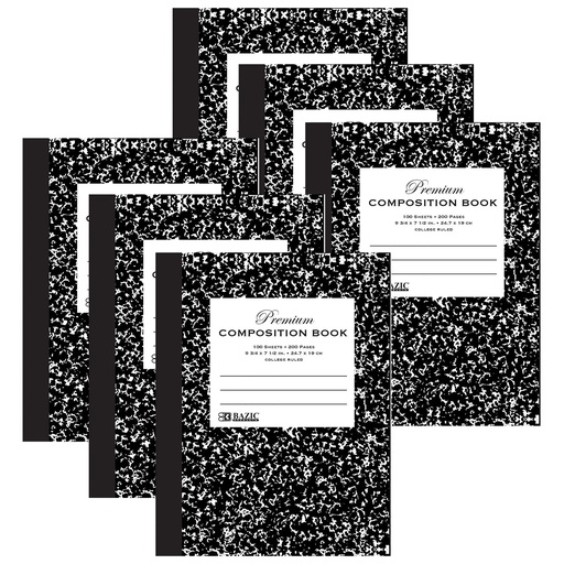 [5091-6 BAZ] College Ruled Black Marble Premium Composition Books Pack of 6