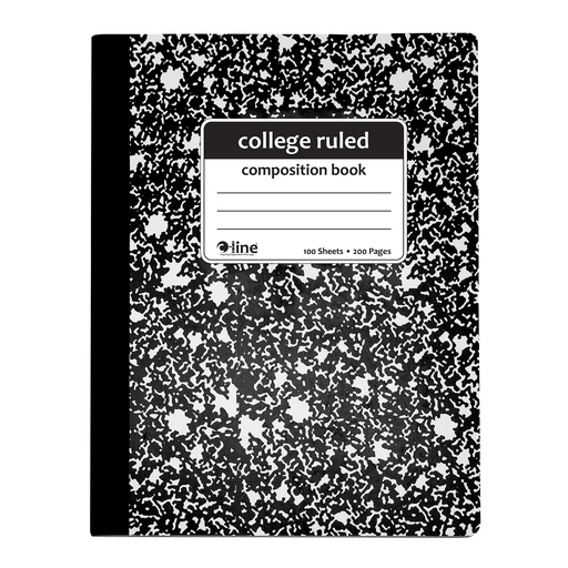 [22022 CL] College Ruled Black Marble Composition Notebook