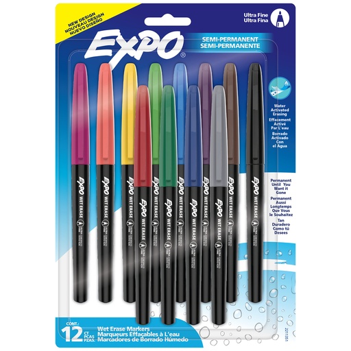 [2211351 SAN] Assorted Ultra Fine Expo Wet Erase 12ct