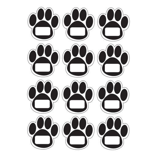 [10104 ASH] Die-Cut Magnetic Black Paw Prints 12 Pieces