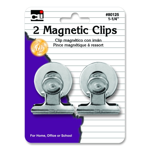 [80125 CLI] 1.25" Magnetic Spring Clips 2 Pack