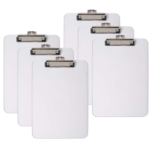 [89710-6 CLI] Clear Letter Size Plastic Clipboard Pack of 6