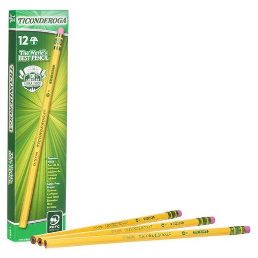 [13881 DIX] Unsharpened Yellow No. 1 Extra Soft Original Ticonderoga® Pencils Box of 12