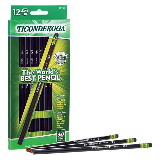 [13953 DIX] Black Wood-Cased Pencils 12 Count