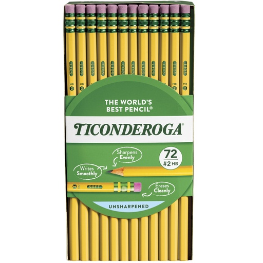 [33904 DIX] Unsharpened No. 2 Soft Original Ticonderoga® Pencils Box of 72