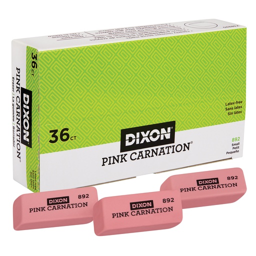 [38920 DIX] Small Pink Carnation Erasers Pack of 36