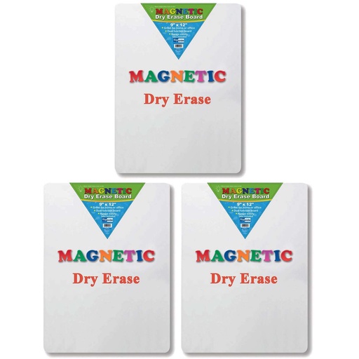 [10025-3 FS] 9" x 12" Magnetic Dry Erase Boards Pack of 3