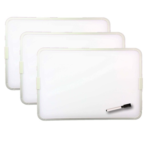 [18732-3 FS] 9" x 12" Two-Sided Aluminum Framed Magnetic Dry Erase Boards w/Pen Pack of 3