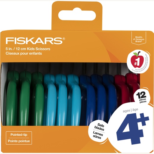 [1067002 FSK] 5" Pointed Kids Scissors Class Pack of 12