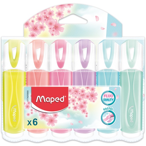 [742558 MAP] Fluo Peps Classic Pastel Highlighter Pack of 6