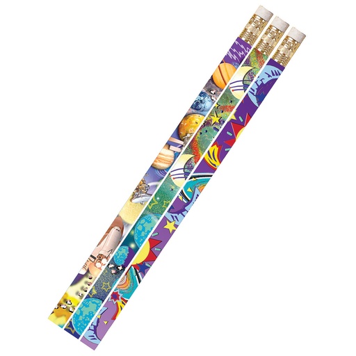 [1495D MSG] Galaxy Galore Motivational/Fun Pencils Pack of 12