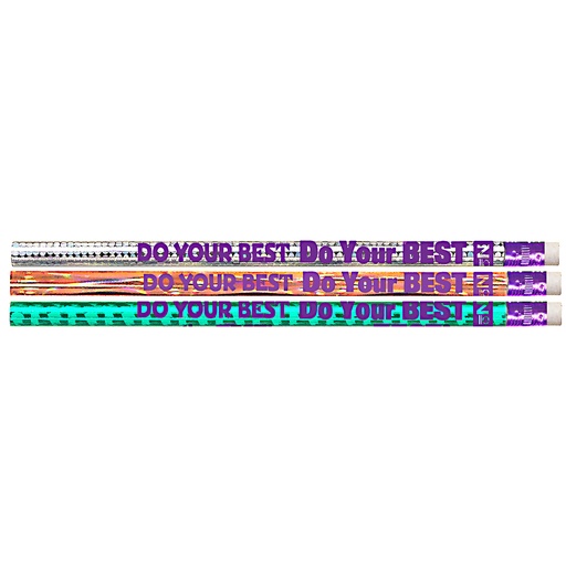 [1536D MSG] Do Your Best On The Test Motivational/Fun Pencils Pack of 12