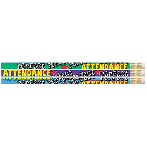 [2329D MSG] Perfect Attendance Motivational Pencil Pack of 12