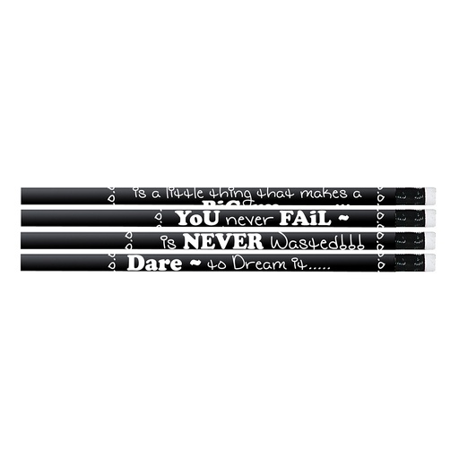 [2547D MSG] Chalkboard Talk Motivational Pencil Pack of 12