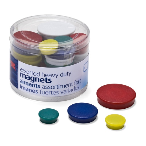 [92501 OIC] Assorted Heavy Duty Magnets Tub of 30